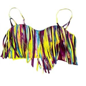 Bebe‎ Colorful Fringe Festival Top | Tagged XXS | Fits Like XS/Small